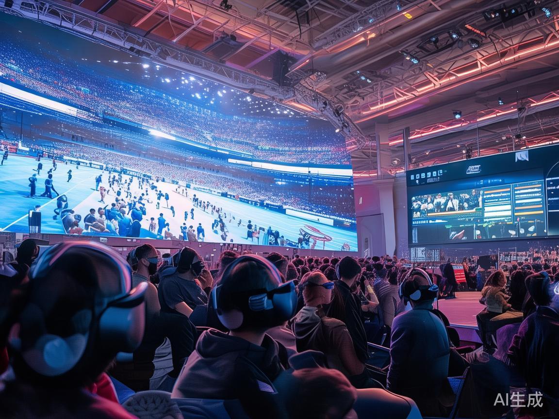 例如，部分赛事引入VR直播，为无法到场的观众提供身